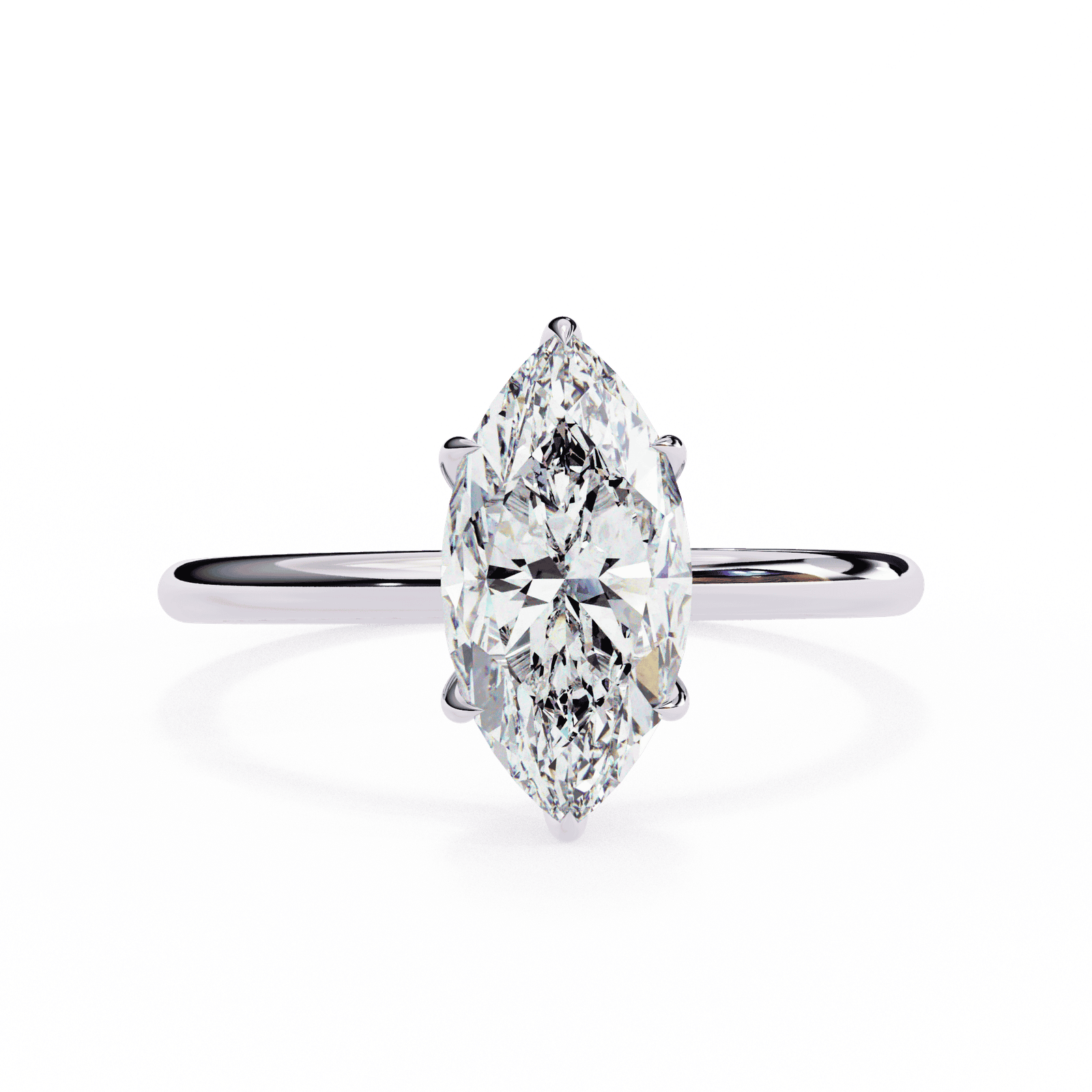 Marquise-Cut Solitaire Diamond Engagement Ring