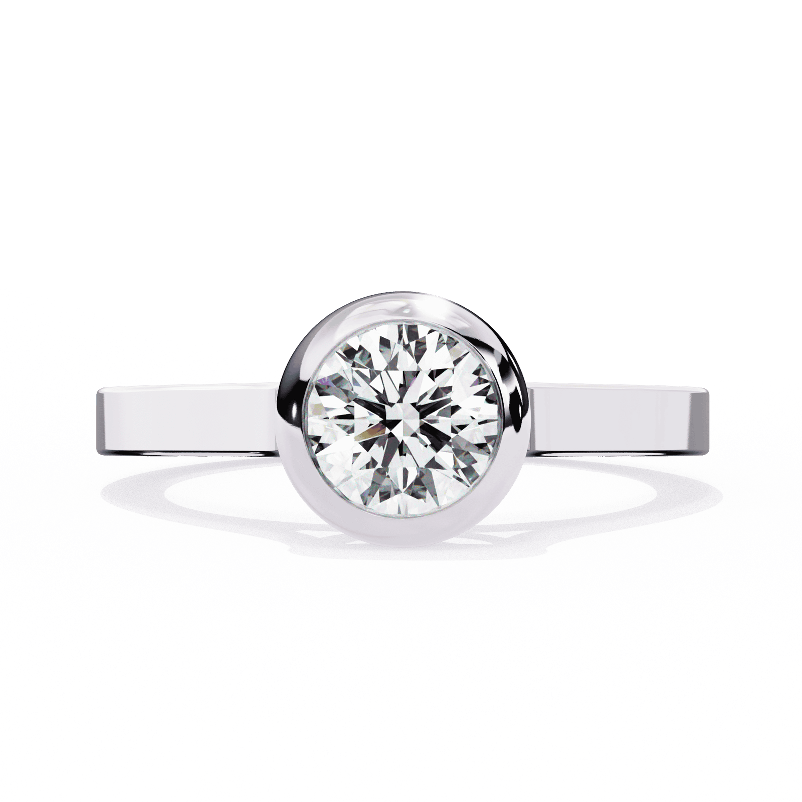 Classic Bezel-Set Round Diamond Ring
