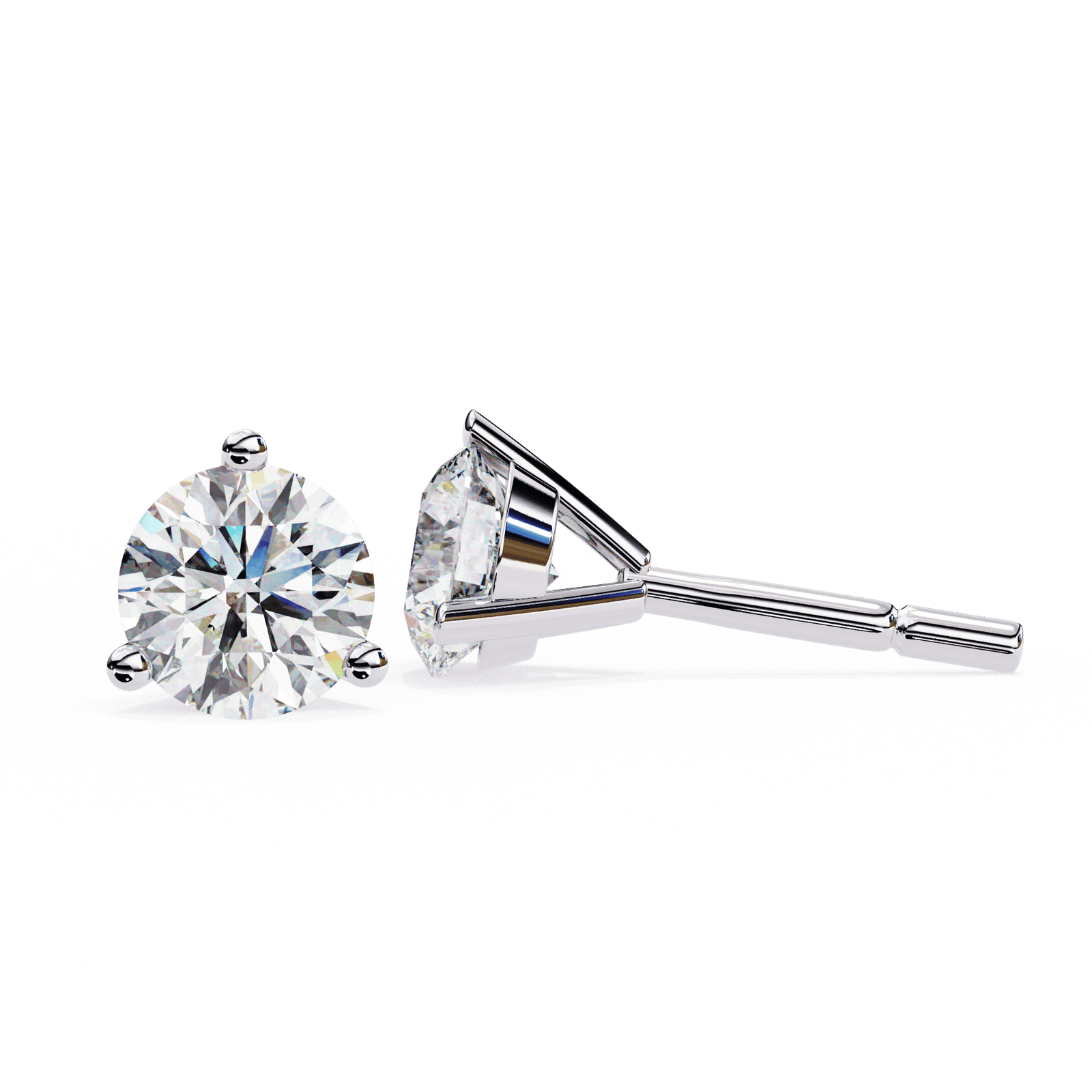 Classic Round Brilliant Diamond Stud Earrings