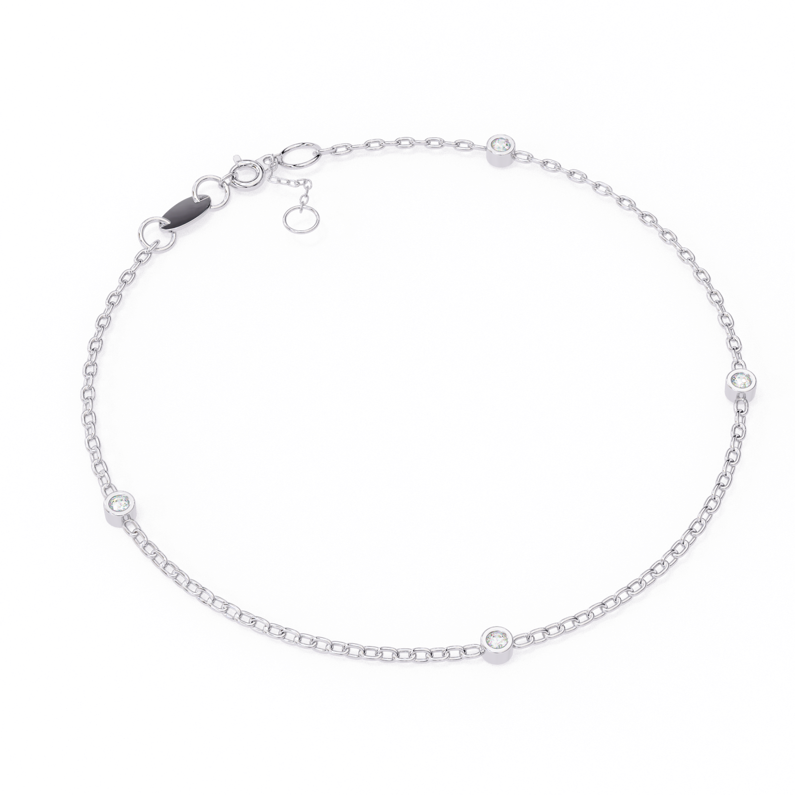 Diamond Station Chain Bracelet