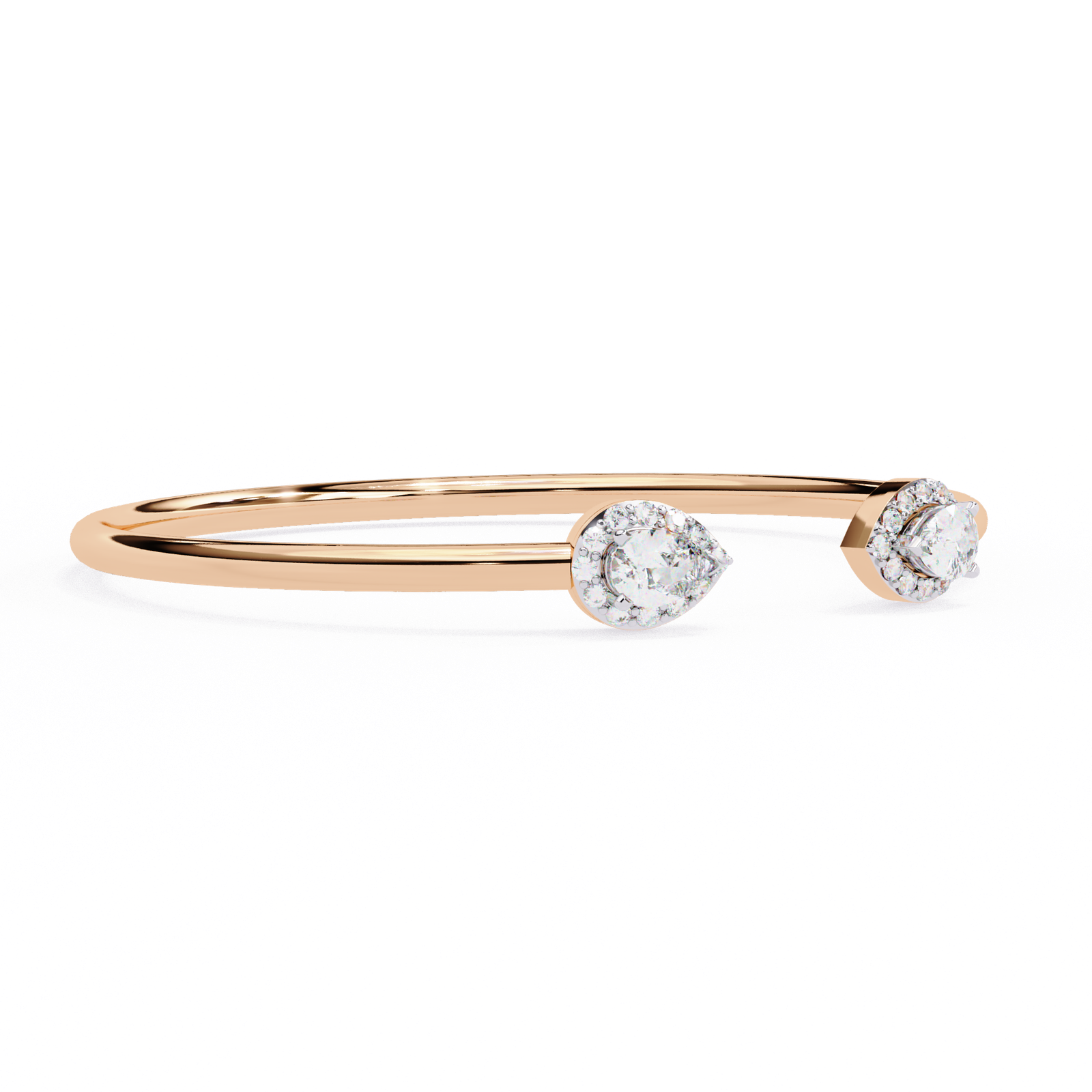 Pear Diamond Open Halo Bracelets