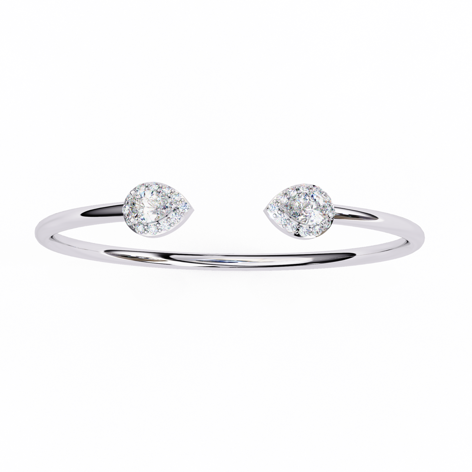 Pear Diamond Open Halo Bracelets