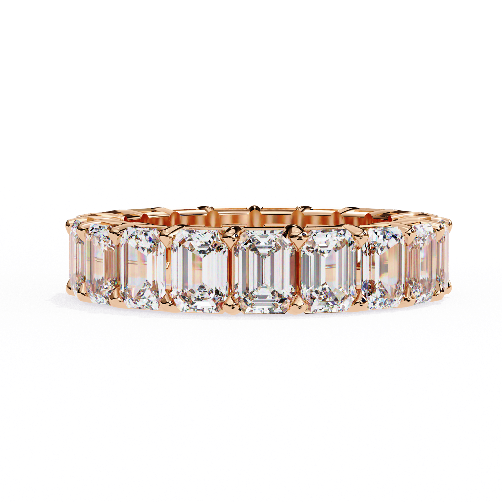 Emerald Cut Diamond Eternity in Gold