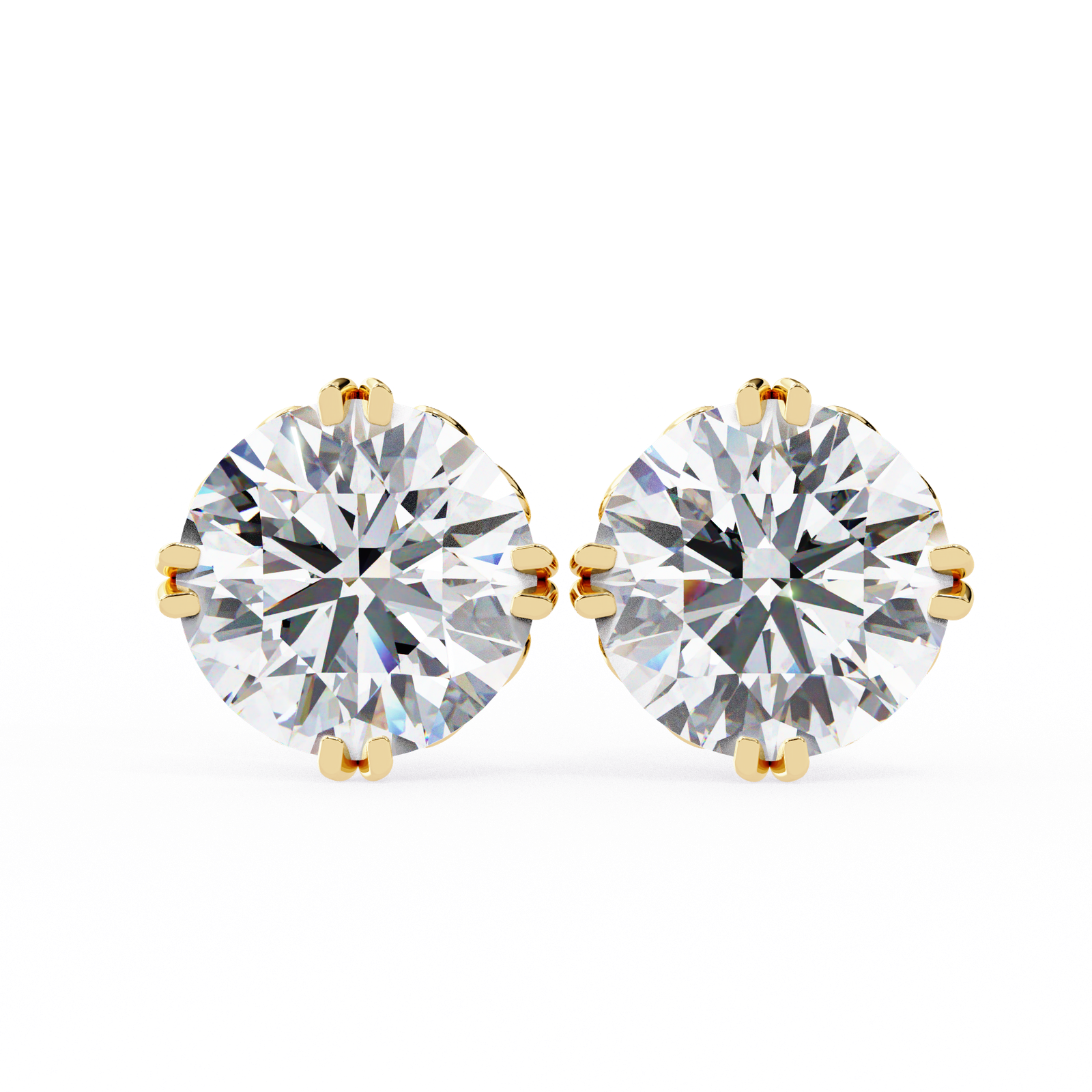 Ornate Round Diamond Stud Earrings with Filigree Setting