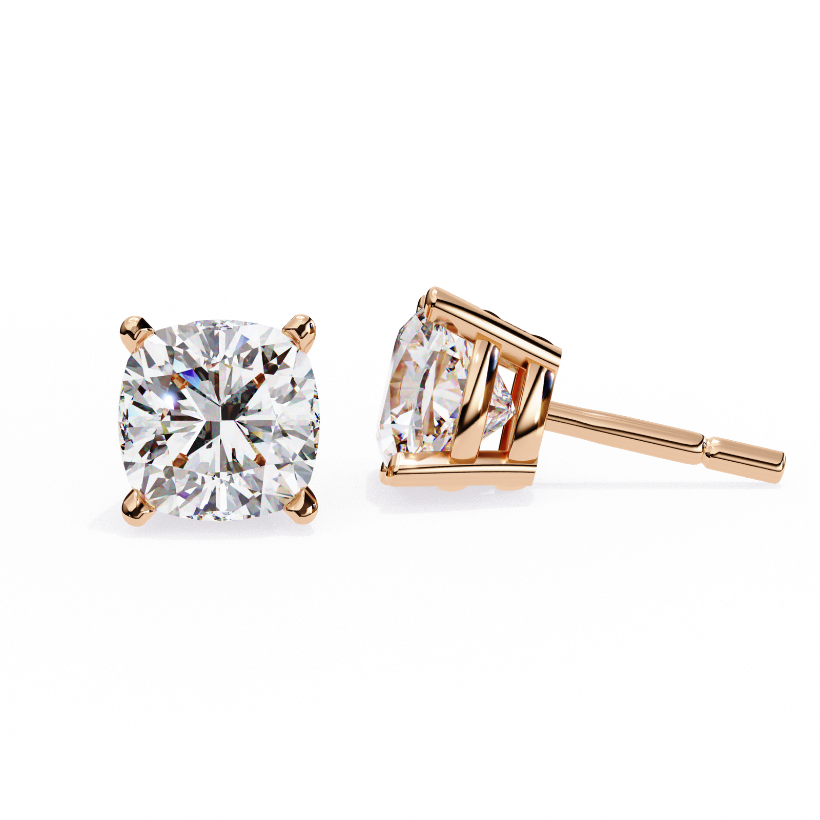 Cushion Cut Diamond Stud Earrings